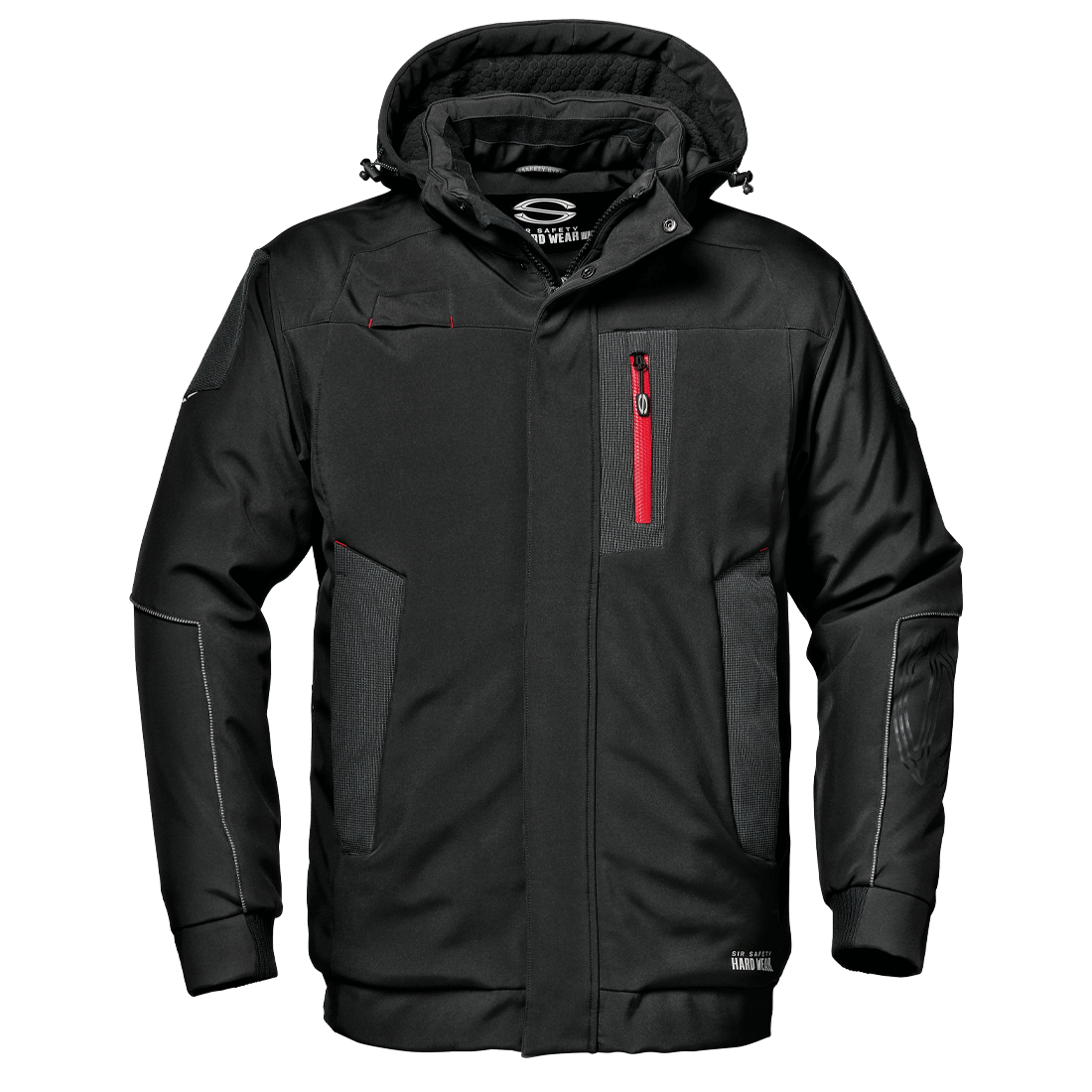 Črna delovna softshell jakna Dolphin SIR Safety System s snemljivo kapuco